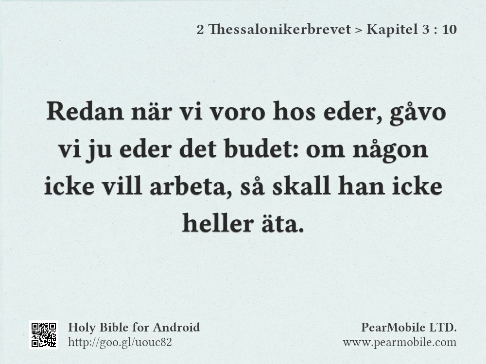 2 Thessalonikerbrevet, Kapitel 3:10